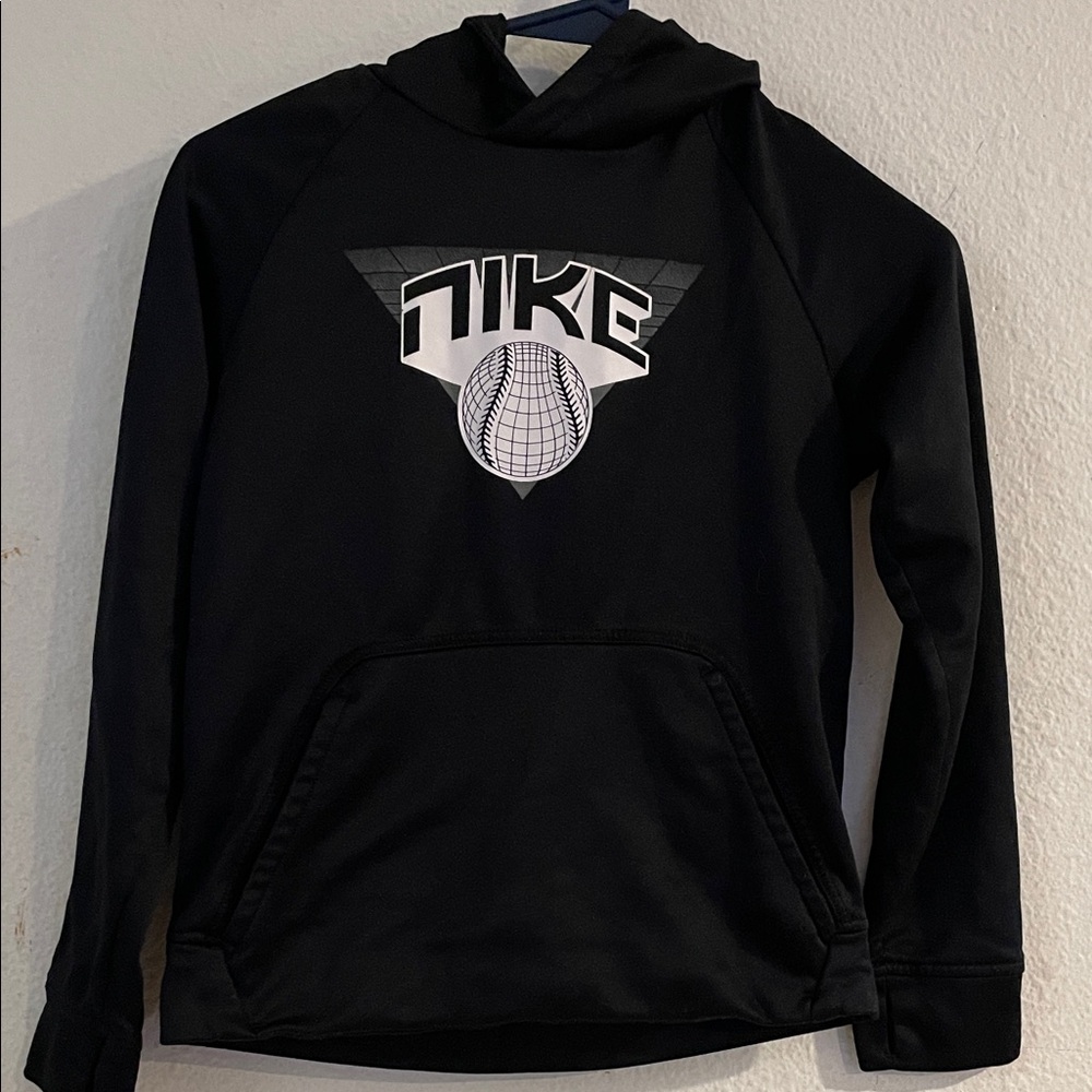 Nike Men's Black Hoodie with Graphic Design